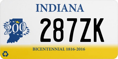 IN license plate 287ZK