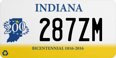 IN license plate 287ZM