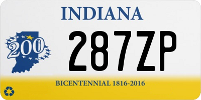 IN license plate 287ZP