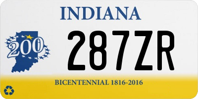 IN license plate 287ZR