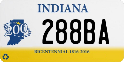 IN license plate 288BA