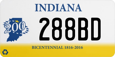 IN license plate 288BD