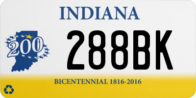 IN license plate 288BK