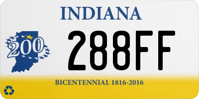 IN license plate 288FF