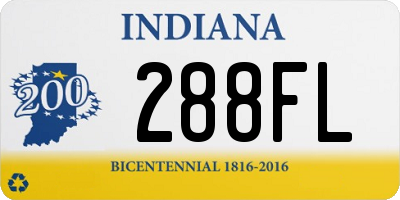 IN license plate 288FL