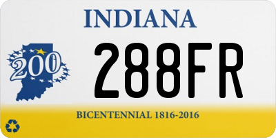 IN license plate 288FR