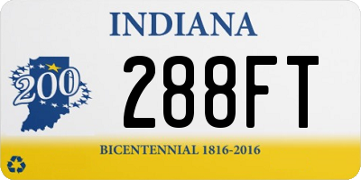 IN license plate 288FT