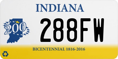 IN license plate 288FW