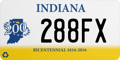 IN license plate 288FX