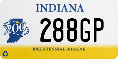 IN license plate 288GP