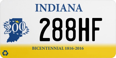 IN license plate 288HF