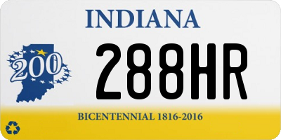 IN license plate 288HR