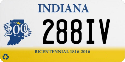 IN license plate 288IV