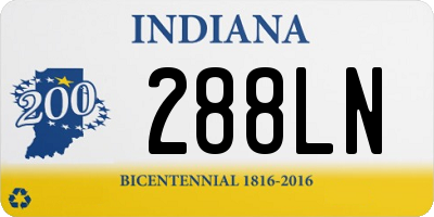 IN license plate 288LN