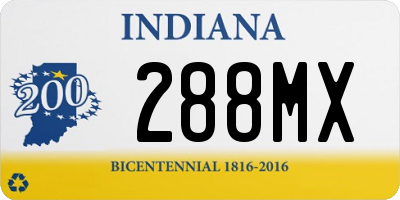 IN license plate 288MX