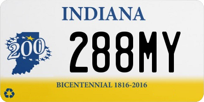 IN license plate 288MY