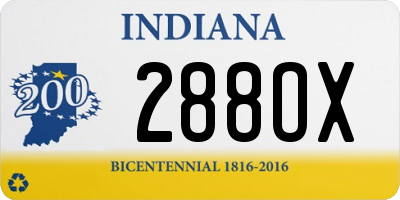 IN license plate 288OX