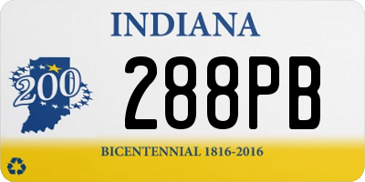 IN license plate 288PB