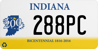 IN license plate 288PC