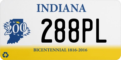 IN license plate 288PL