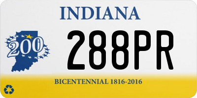 IN license plate 288PR