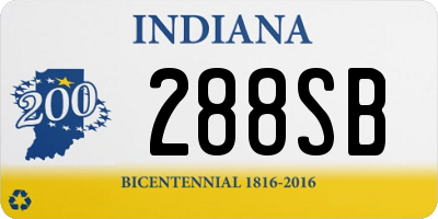 IN license plate 288SB