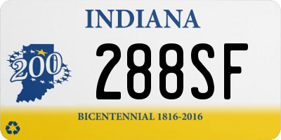 IN license plate 288SF