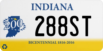 IN license plate 288ST