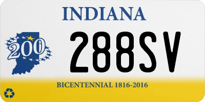 IN license plate 288SV