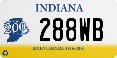 IN license plate 288WB