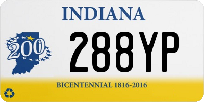 IN license plate 288YP