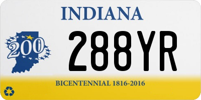 IN license plate 288YR