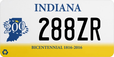 IN license plate 288ZR