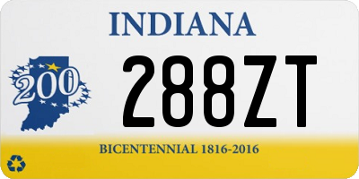 IN license plate 288ZT