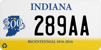 IN license plate 289AA