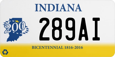 IN license plate 289AI