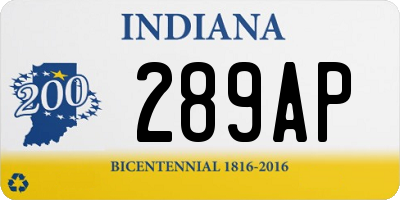 IN license plate 289AP