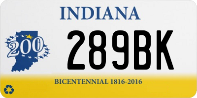 IN license plate 289BK