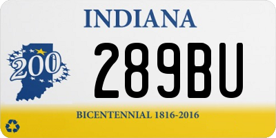 IN license plate 289BU