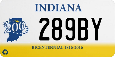 IN license plate 289BY