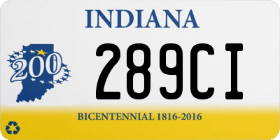 IN license plate 289CI