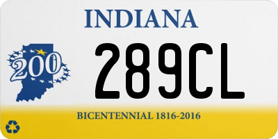 IN license plate 289CL