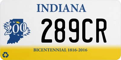 IN license plate 289CR