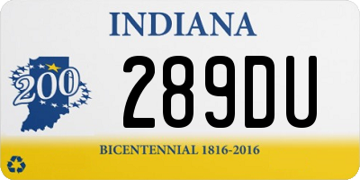 IN license plate 289DU