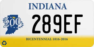 IN license plate 289EF