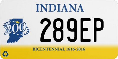 IN license plate 289EP