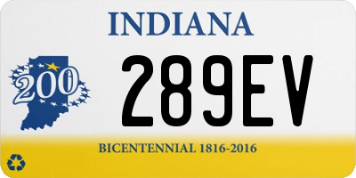 IN license plate 289EV