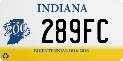 IN license plate 289FC