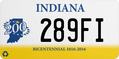 IN license plate 289FI