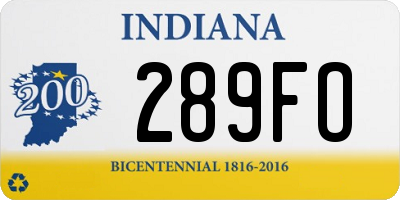 IN license plate 289FO